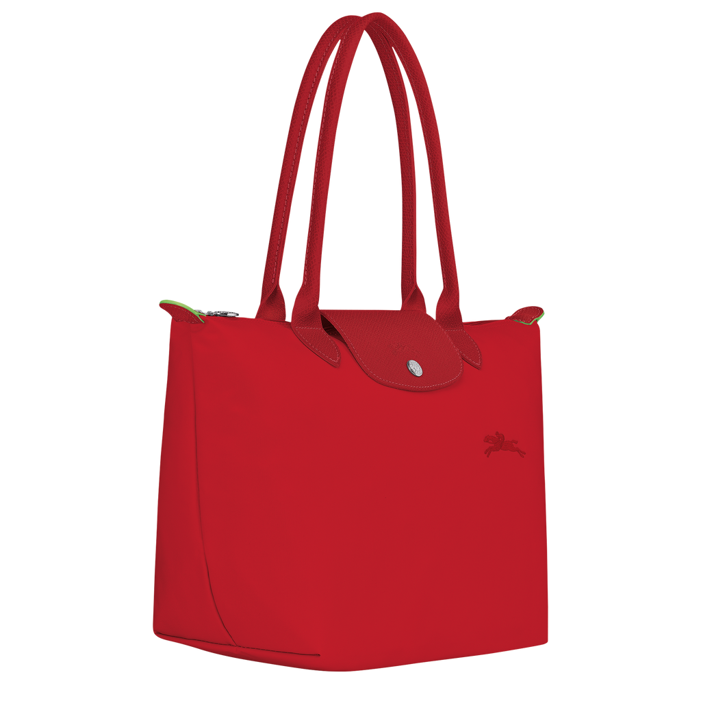 Le Pliage Green Medium Tote Bag Tomato Red