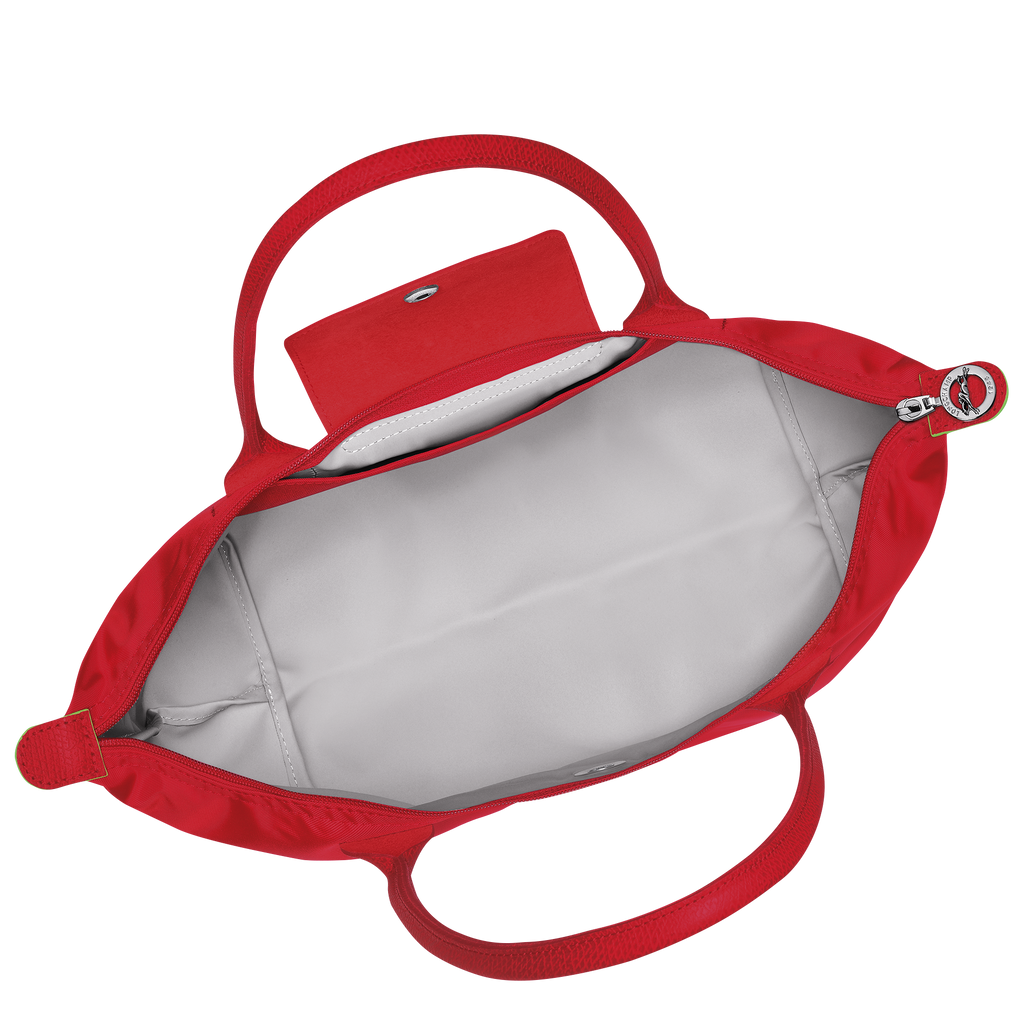 Le Pliage Green Medium Tote Bag Tomato Red