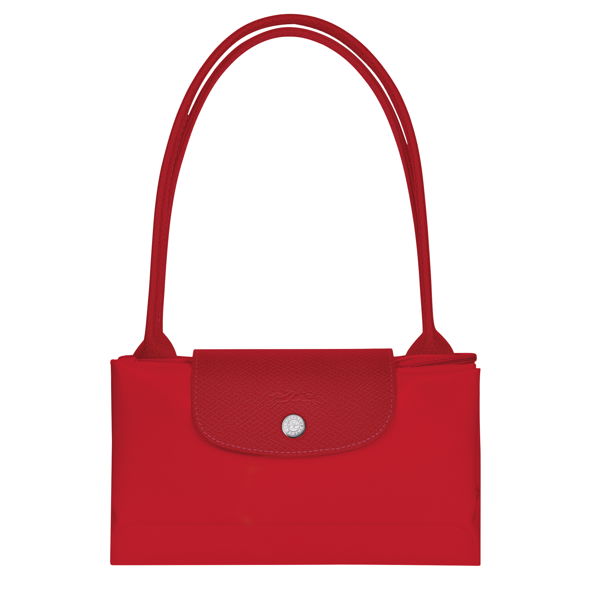 Le Pliage Green Medium Tote Bag Tomato Red