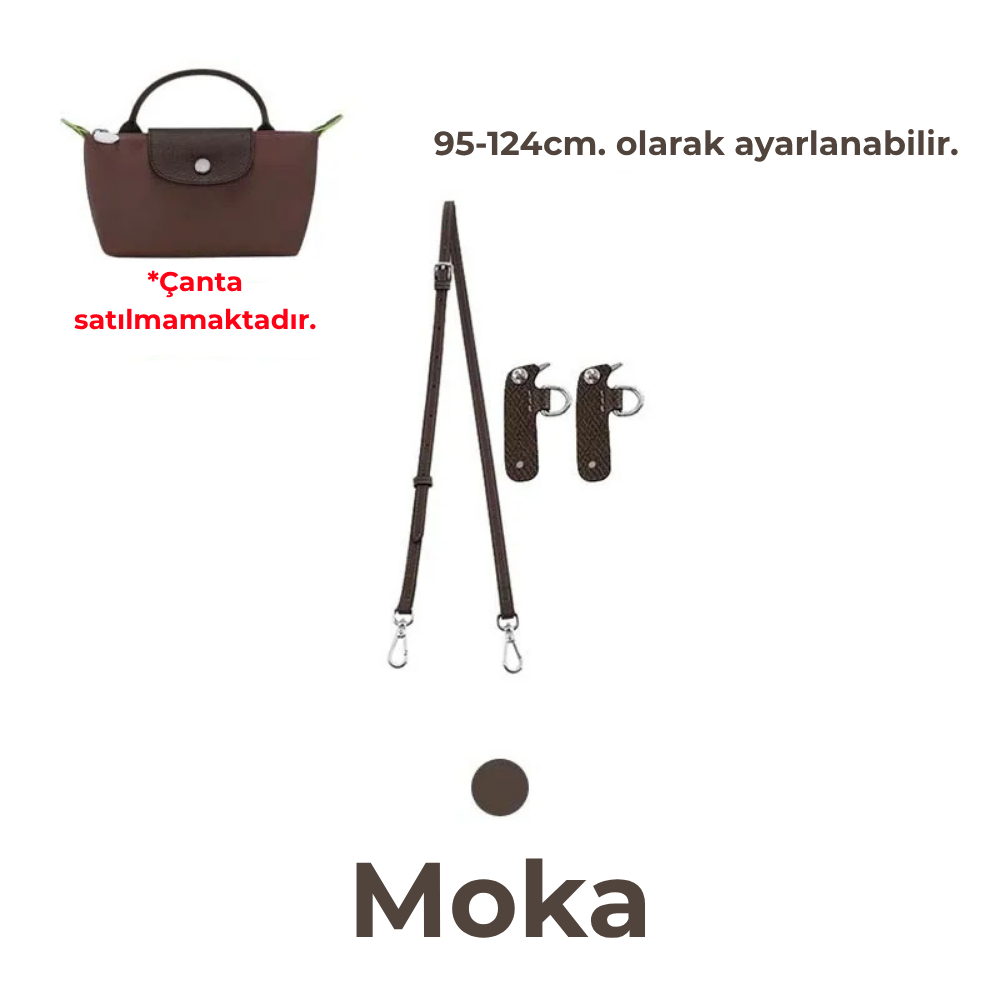Le Pliage Green Serisi Moka ve Terrakota Renk ile Uyumlu Çapraz Omuz Askısı
